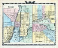 Joeliet, Peru, Freeport, Illinois State Atlas 1876
